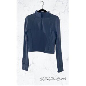 Womens Yoga-Lic-ious LUX Long Sleeve Top Blue Size L NWT